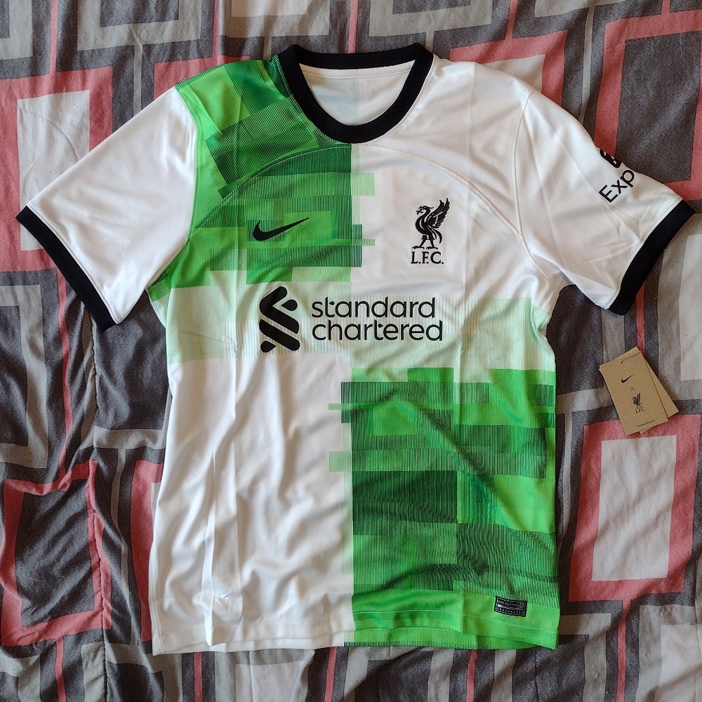 Nike X  LFC soccer jersey white green black men's size Large